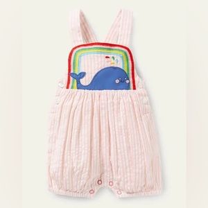 Baby Boden Appliqué Whale Woven Romper